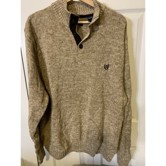 Chaps Men's Sz XXL‎ Elbow Patch Pullover Brown Cotton Sweater - Picture 4 of 7